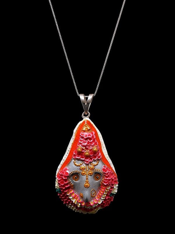 Exotic India Kalka Maa (Fierce Form Of Goddess Durga) Enamel Pendant 