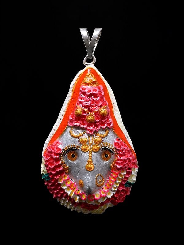 exotic india Kalka Maa (Fierce form of Goddess Durga) Enamel Pendant 