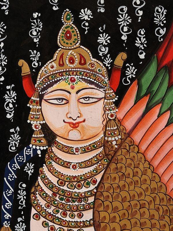 Exotic India Kamadhenu Cow And Calf Painting | Watercolor On Paper 