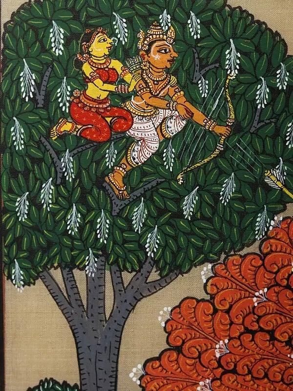 Exotic India Kamdev Rati And Radha Krishna Grove Of Vrindavan | Pattachitra Art