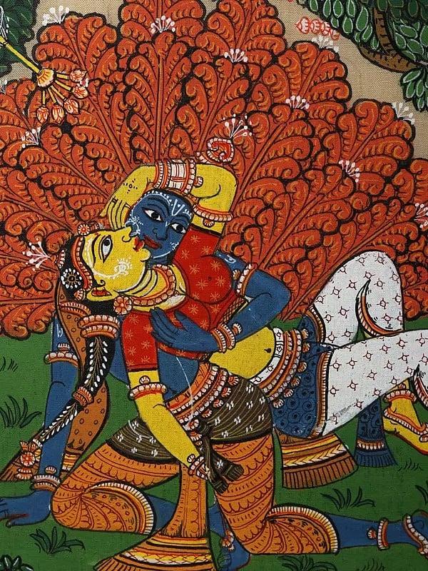 Exotic India Kamdev Rati And Radha Krishna Grove Of Vrindavan | Pattachitra Art