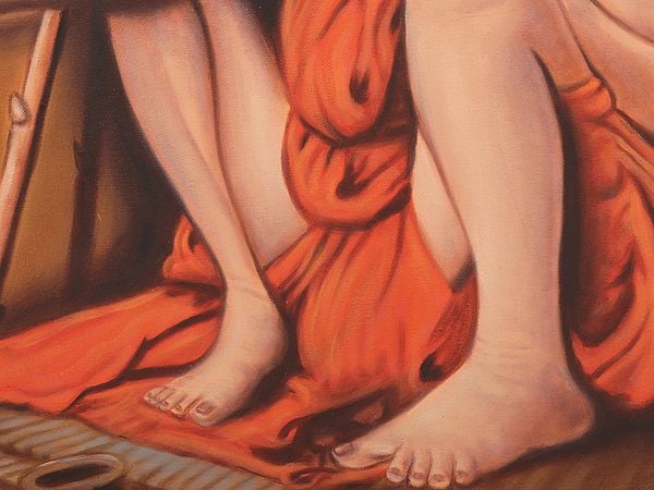 Exotic India Kanchi Mahaperiyavar | Framed Oil Painting 