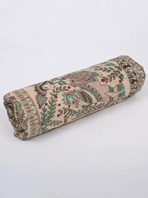 Exotic India Khadi Cotton Fabric With Printed Madhubani Procession