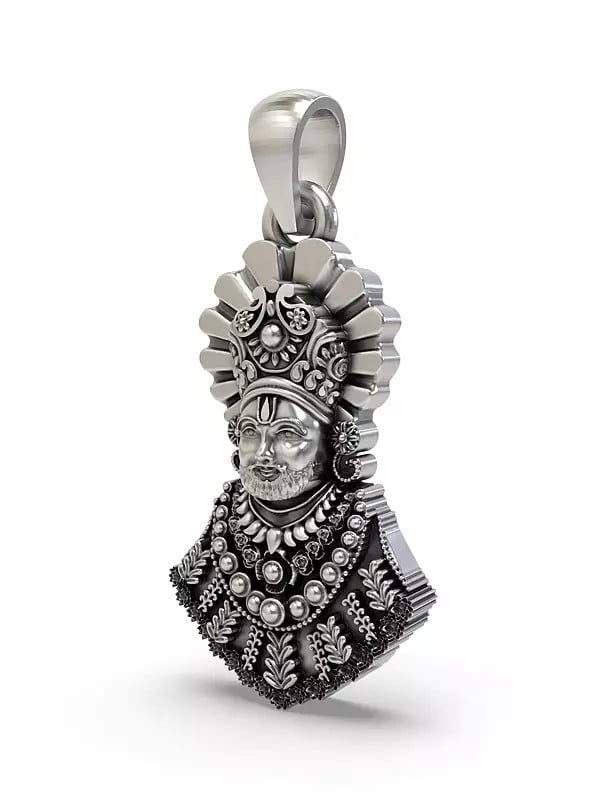 Exotic India Khatu Shyam Baba Sterling Silver Pendant 