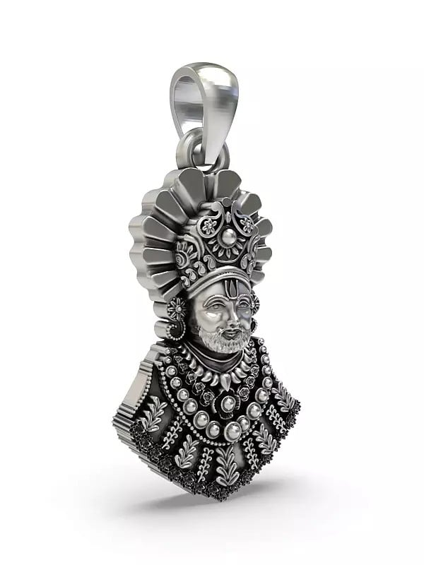 Exotic India Khatu Shyam Baba Sterling Silver Pendant 
