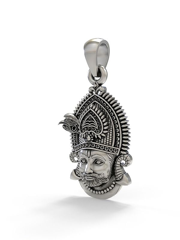 Exotic India Khatu Shyam Baba Sterling Silver Pendant