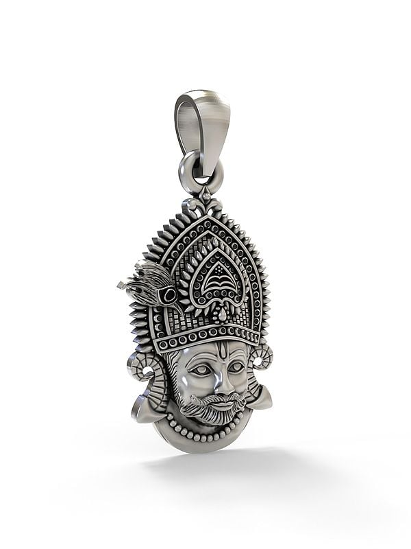 Exotic India Khatu Shyam Baba Sterling Silver Pendant