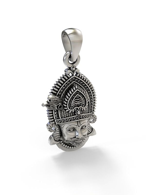 Exotic India Khatu Shyam Baba Sterling Silver Pendant
