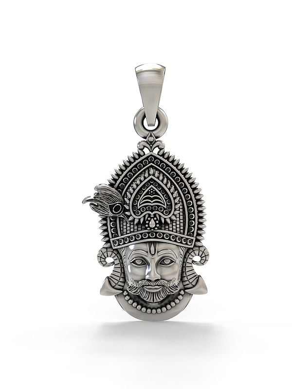 exotic india Khatu Shyam Baba Sterling Silver Pendant 