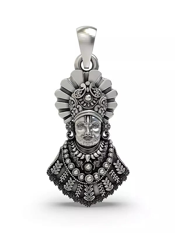 exotic india Khatu Shyam Baba Sterling Silver Pendant