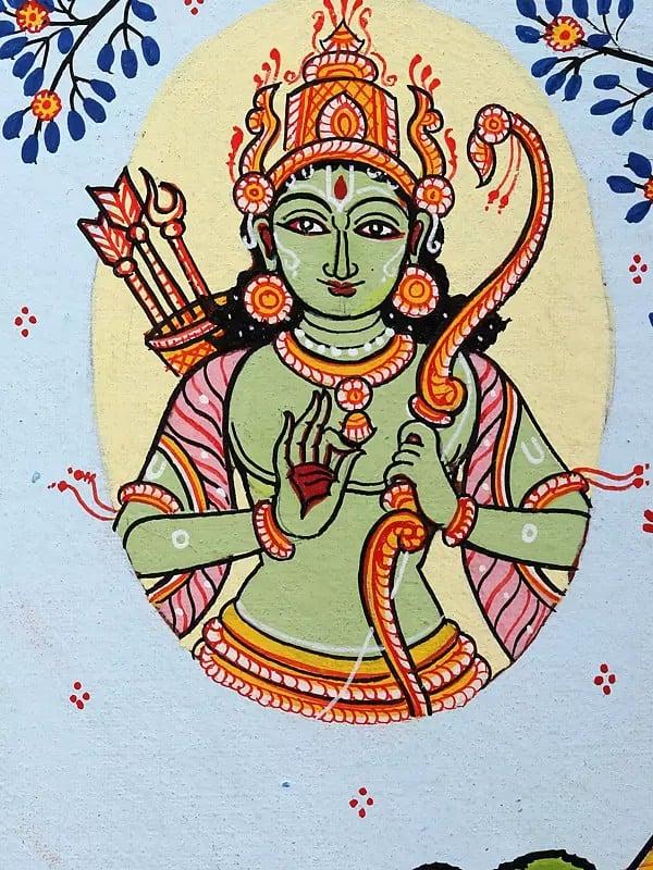 Exotic India Killing Of Dhyanamalini By Lord Hanuman | Pattachitra Painting From Odisha 