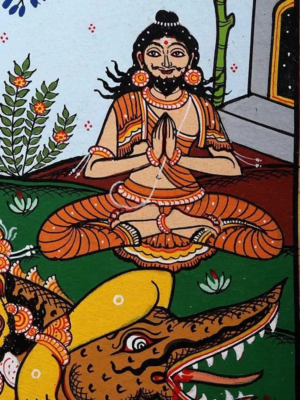 Exotic India Killing Of Dhyanamalini By Lord Hanuman | Pattachitra Painting From Odisha 