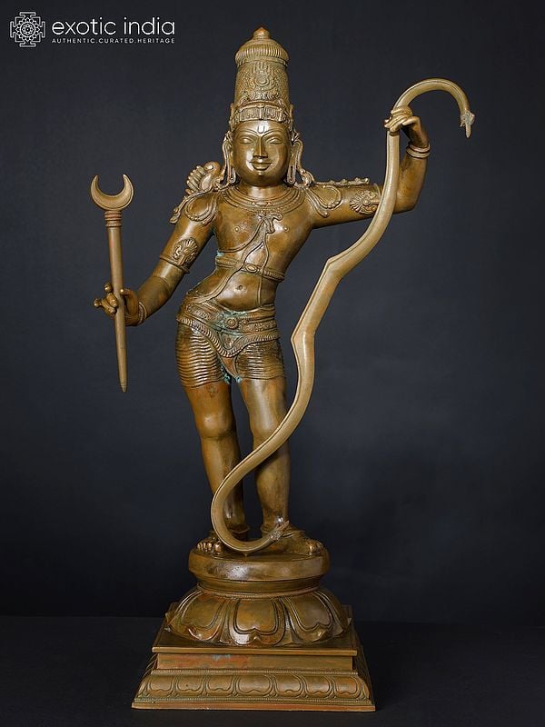 exotic india Kodanda Rama (Rama Holding his Bow) Bronze Statue 