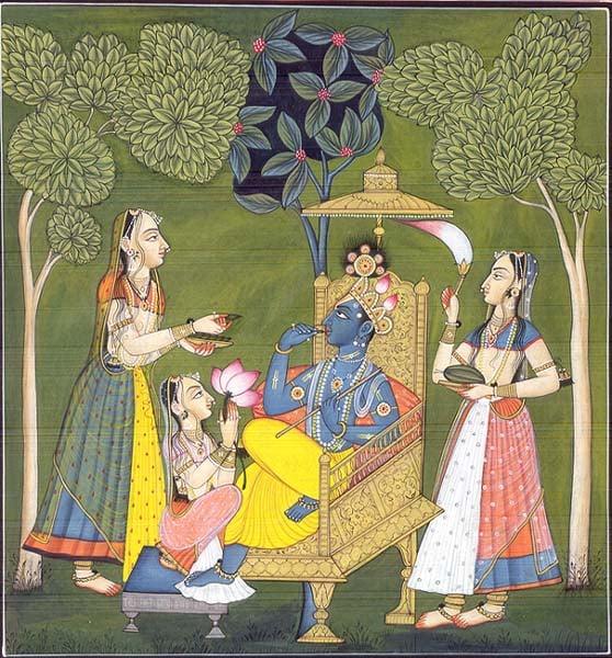 exotic india Krishna and Gopikas in the Garden of Love