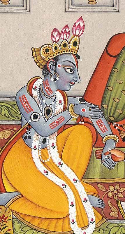 Exotic India Krishna Pursuing Heroine (A Folio From Nayika-Bheda ) 