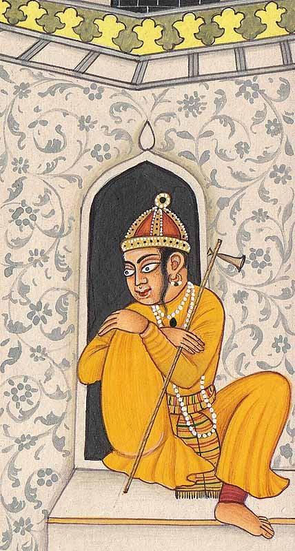 Exotic India Krishna Pursuing Heroine (A Folio From Nayika-Bheda ) 
