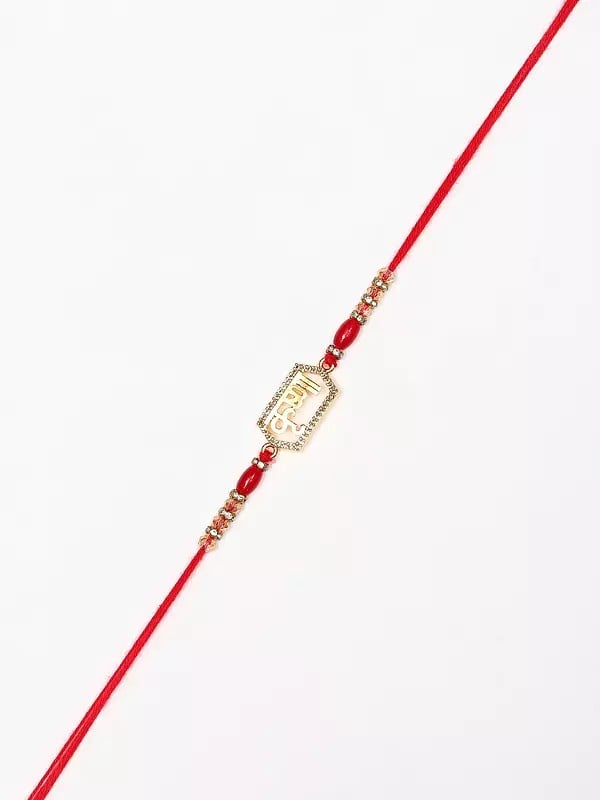 Exotic India Krishna (कृष्णा) Rakhi With Studded Stone And Beads 