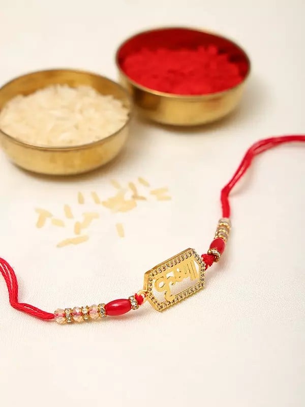 Exotic India Krishna (कृष्णा) Rakhi With Studded Stone And Beads 