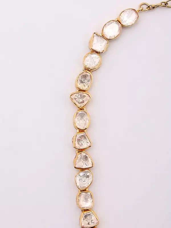 Exotic India Kundan And Polki Diamond Studded Ramdarbar Necklace 