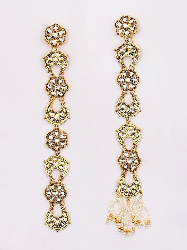 Exotic India Kundan Studded And Beaded Hair Braid Choti Set Of 2 
