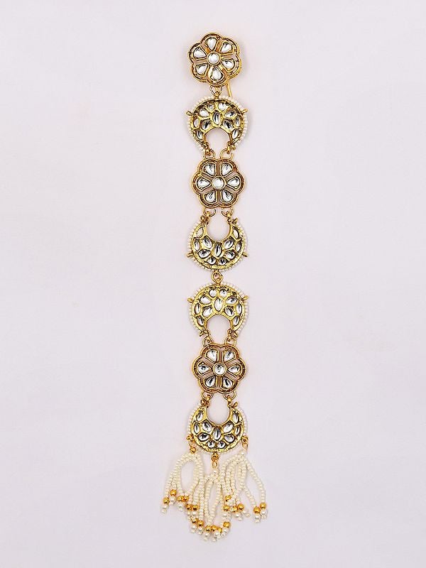Exotic India Kundan Studded And Beaded Hair Braid Choti Set Of 2 