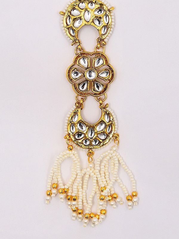 Exotic India Kundan Studded And Beaded Hair Braid Choti Set Of 2 
