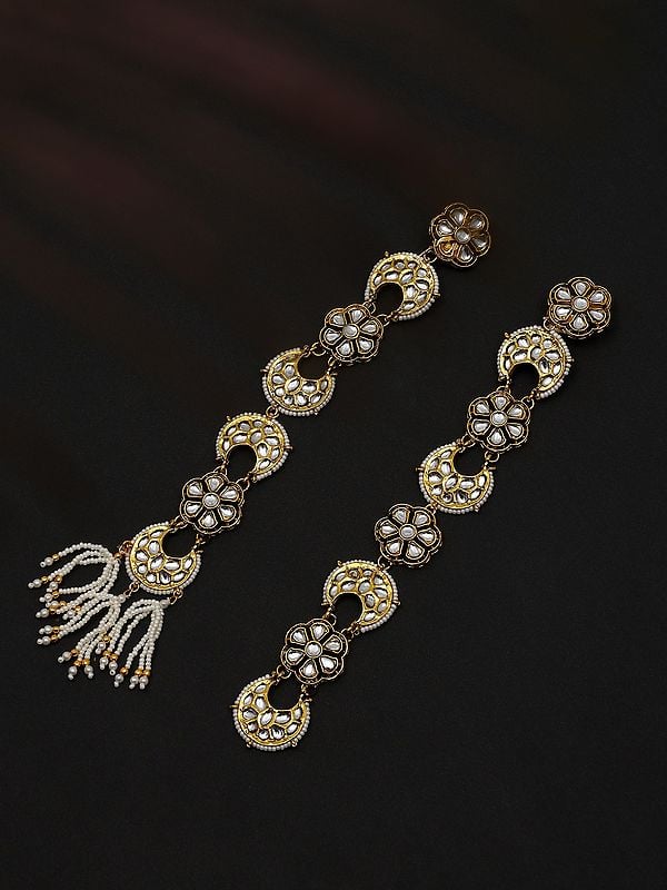 exotic india Kundan Studded and Beaded Hair Braid Choti Set of 2