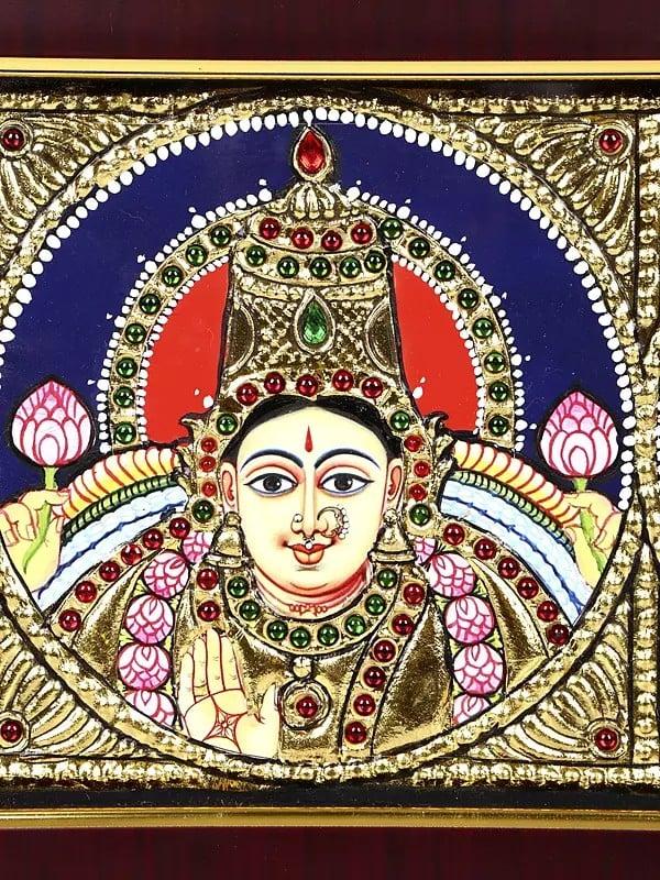 Exotic India Lakshmi-Ganesha Tanjore Painting | With Frame 