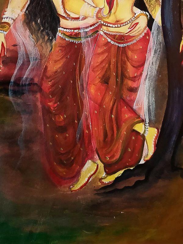 Exotic India Lalitha Tripura Sundari And Shiva | Water Colour On Paper | By Ankit Bagde 