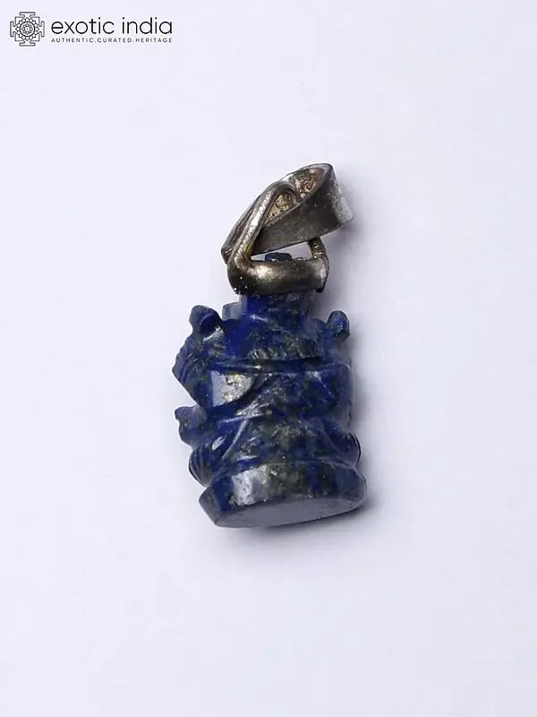 Exotic India Lapis Lazuli Gemstone Bhagawan Ganesha Pendant