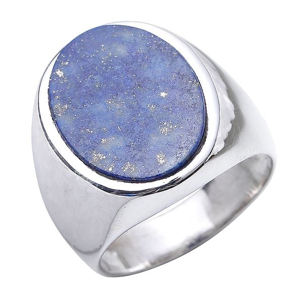 exotic india Lapis Lazuli Oval Finger Ring | Sterling Silver Finger Rings 