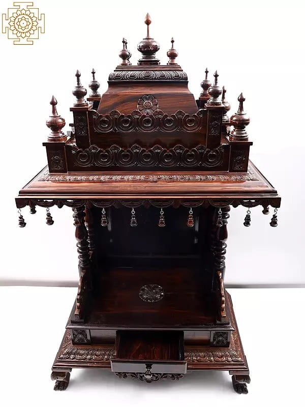 Exotic India Large Wooden Traditional Temple From Mysore 