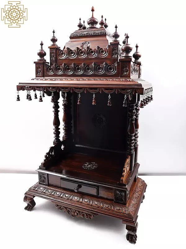 Exotic India Large Wooden Traditional Temple From Mysore 