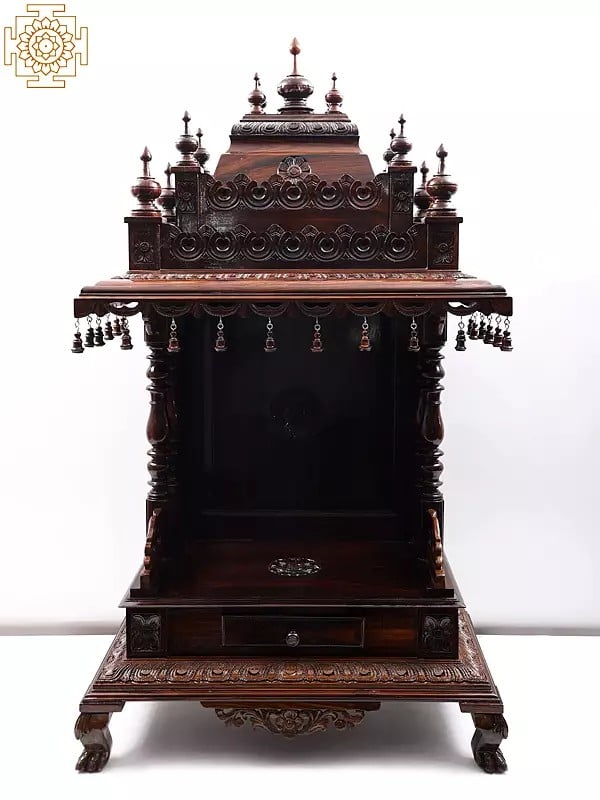 exotic india Large Wooden Traditional Temple from Mysore 