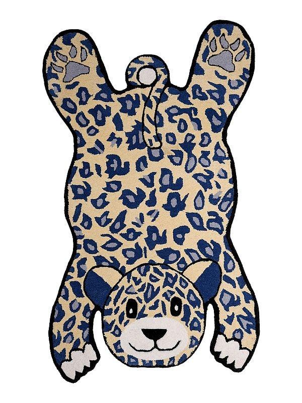exotic india Lemon-Icing Handmade Tiger Asana Mat from Mirzapur 