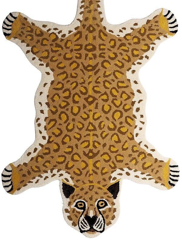 Exotic India Leopard Shaped Handmade Yogic Asana Mat From Mirzapur 