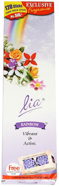 exotic india Lia Rainbow (Vibrant & Active): Incense Sticks (240 Sticks) 
