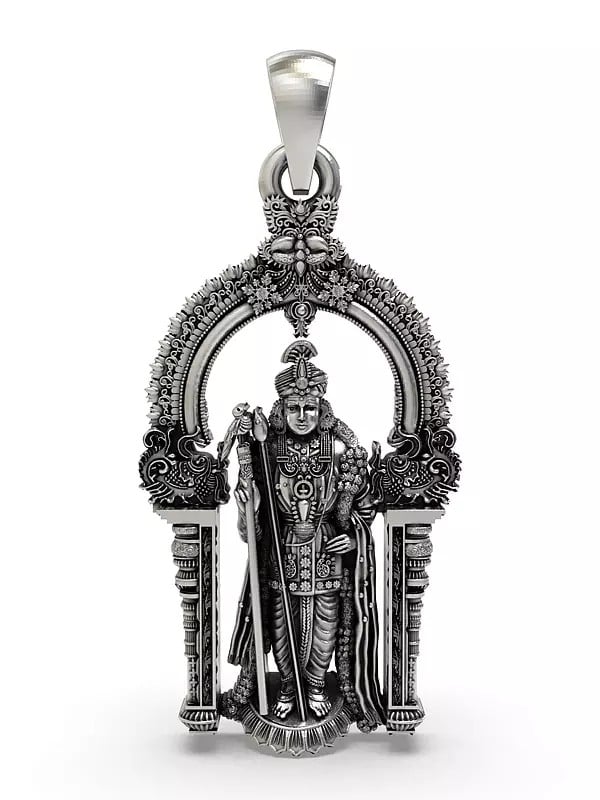 exotic india Lord Arulmigu Dhandayuthapani Form of Lord Murugan Pendant 
