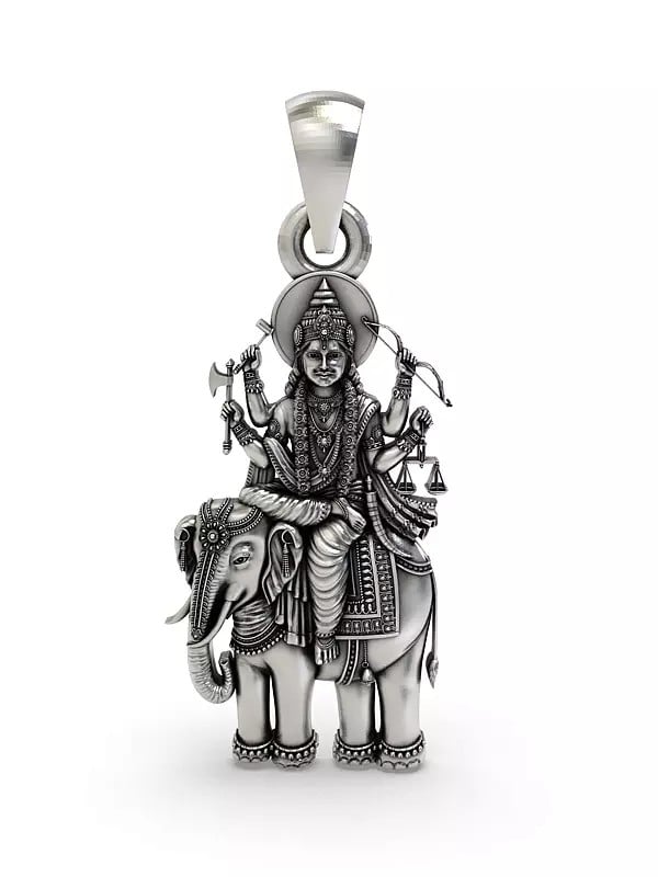 exotic india Lord Brihaspati - Guru of the Devas Pendant
