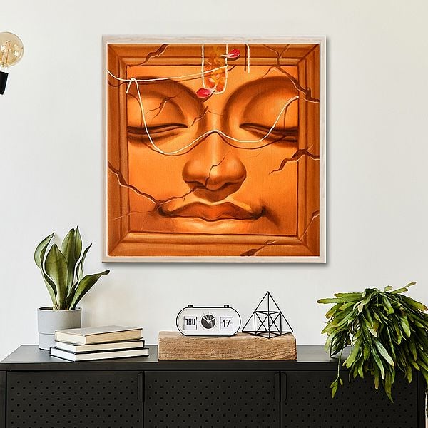 Exotic India Lord Buddha Face Series (Four) | Oil Painting On Canvas 