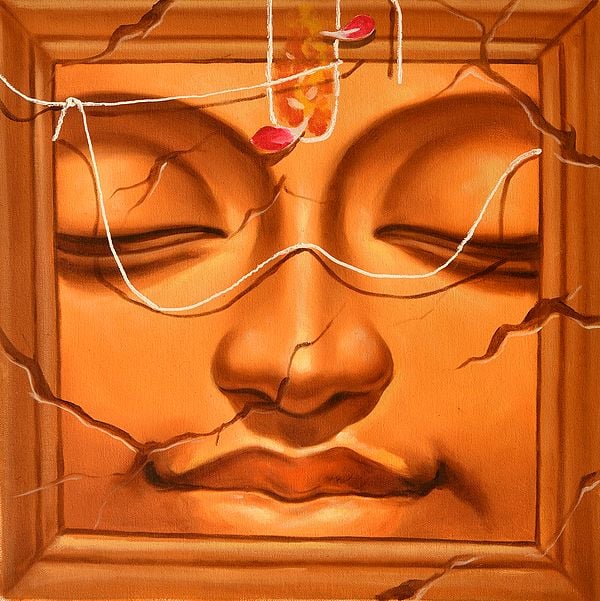 exotic india Lord Buddha Face Series (Four) | Oil Painting on Canvas