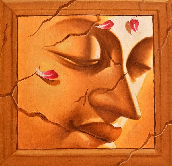 exotic india Lord Buddha Face Series (Two) | Oil on Canvas