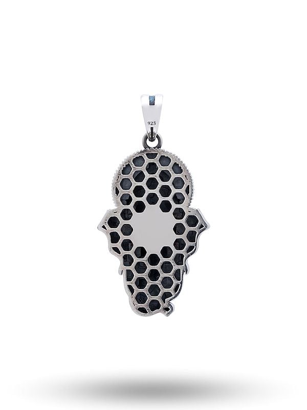Exotic India Lord Ganesh Face Sterling Silver Pendant 
