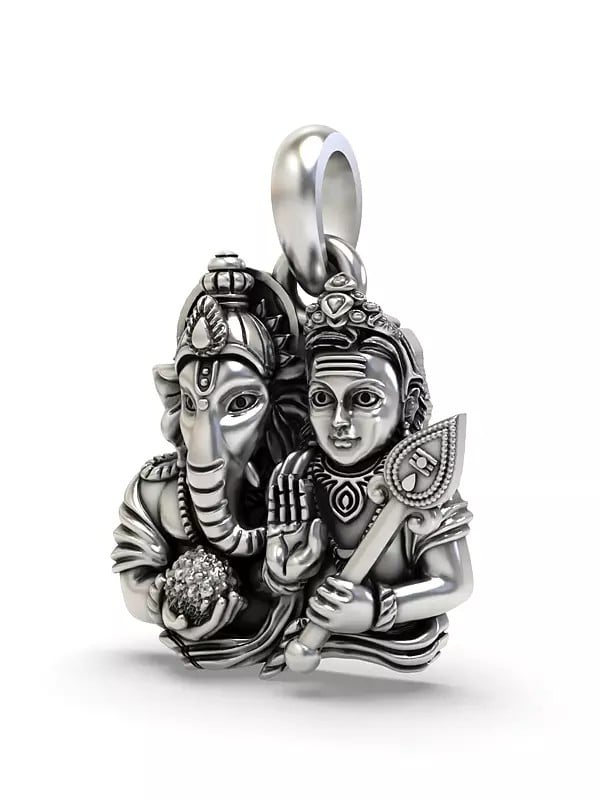 Exotic India Lord Ganesha And Lord Kartikeya Pendant
