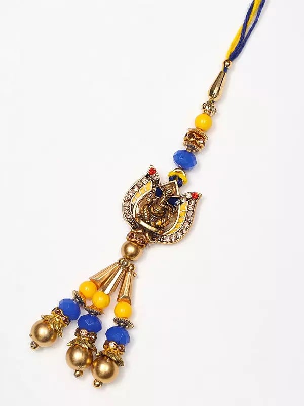 Exotic India Lord Ganesha Lotus Design Bhaiya Bhabhi Rakhi 