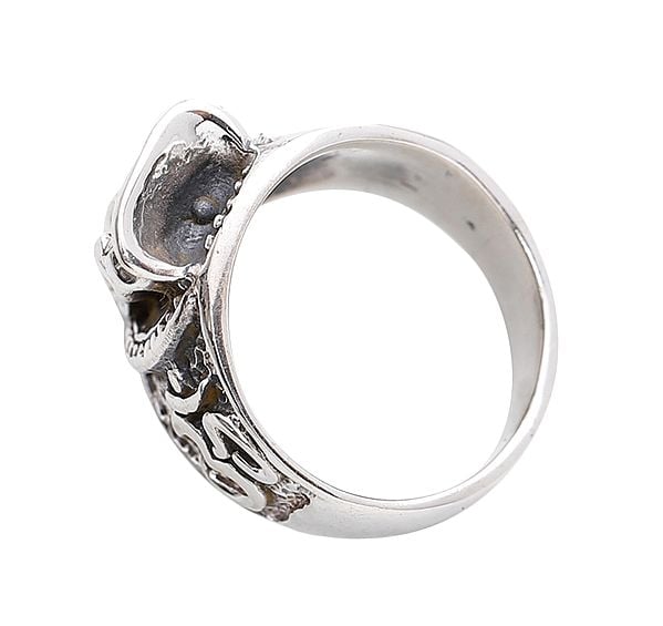 Exotic India Lord Ganesha Sterling Silver Ring | Jewelry With Hindu Symbols And Icons 