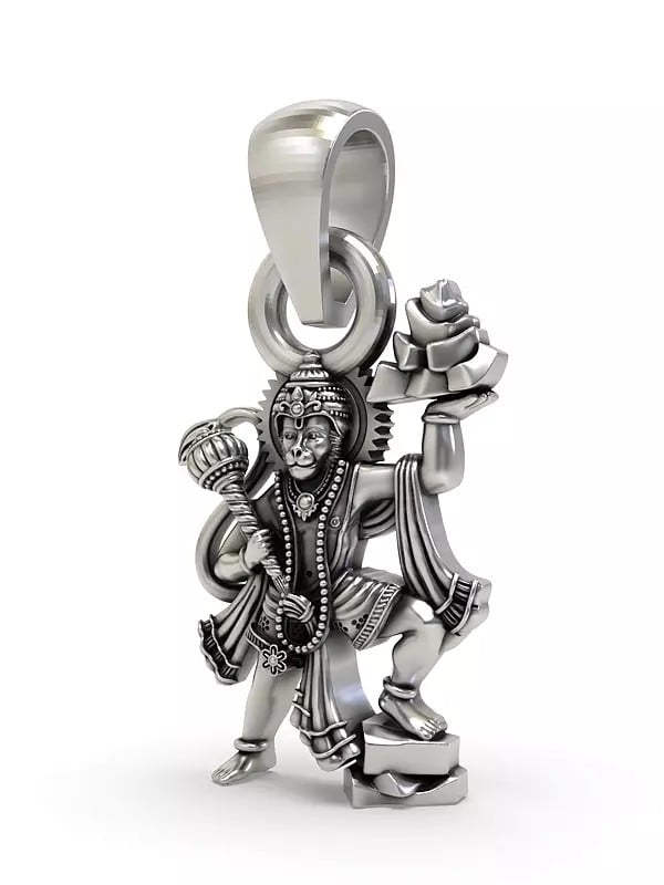 Exotic India Lord Hanuman Lifting Sanjeevani Mountain Vietnam Pendant 