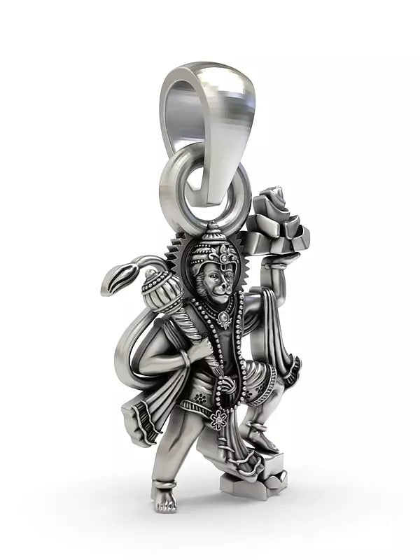 Exotic India Lord Hanuman Lifting Sanjeevani Mountain Vietnam Pendant 