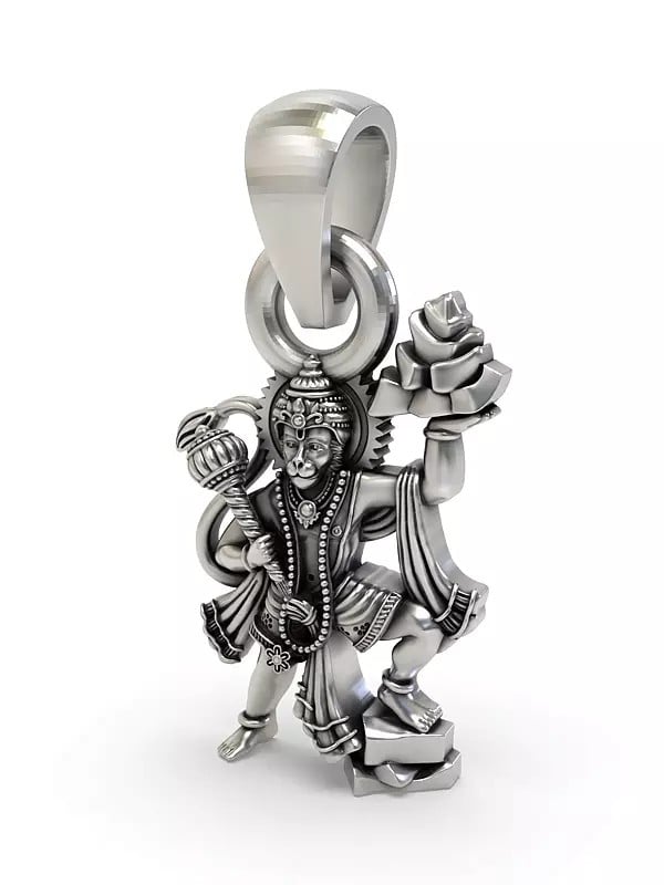 Exotic India Lord Hanuman Lifting Sanjeevani Mountain Vietnam Pendant 