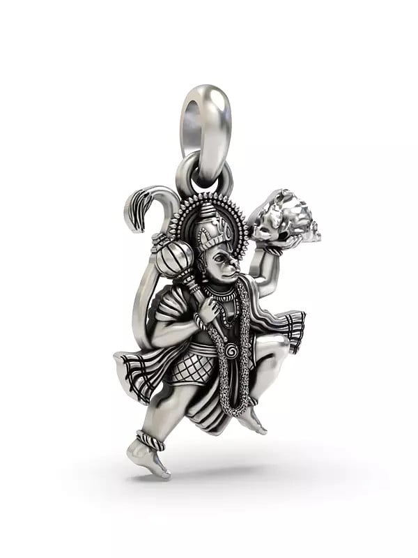 Exotic India Lord Hanuman Lifting Sanjivani Mountain Pendant